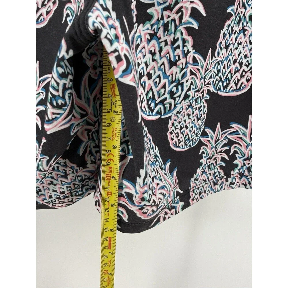 Hurley Mens M Swim Trunks Black Neon Pineapple Board Shorts Drawstring Pocket